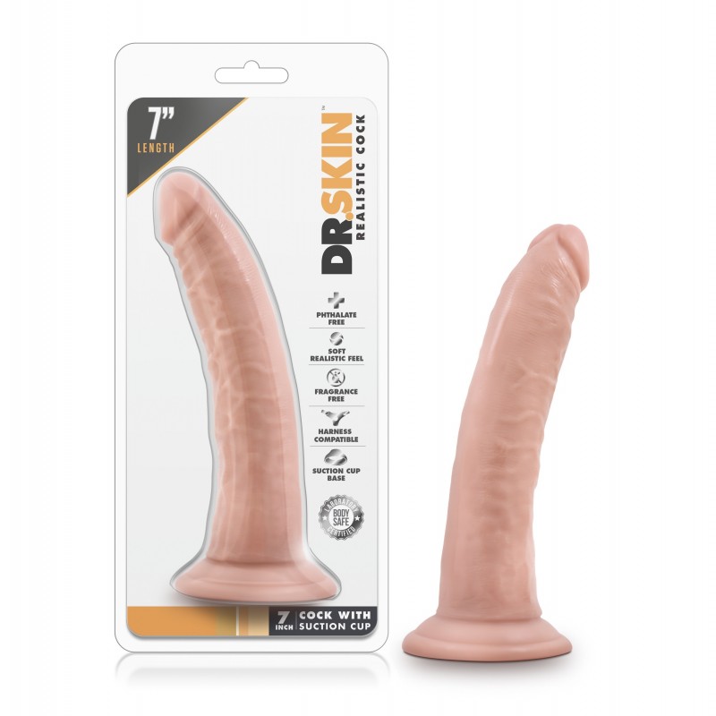 Dr. Skin 7'' Cock + Suction Cup - Flesh